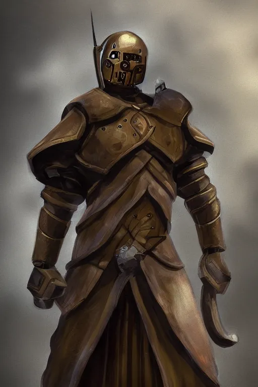 Image similar to a D&D warforged, dungeons and dragons, digital painting