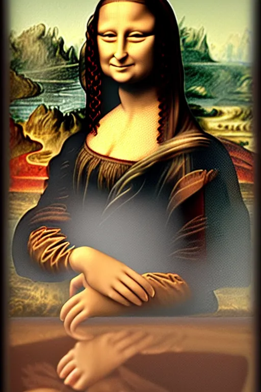 Image similar to mona lisa barbie doll, photorealistic, highly detailed,