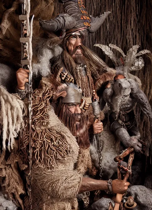 Image similar to 8 5 mm f 1. 8 photograph of a claymation mexican viking, highly detailed diorama, by erwin olaf and anton corbijn, smooth, sharp foccus, commercial photography, fashion shoot
