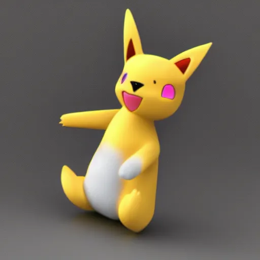 Prompt: 3 d render of a cute electric type cat based pokemon, digital art