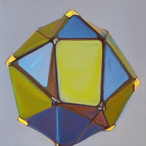 Image similar to a painting of an icosahedron