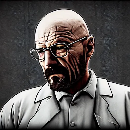 Image similar to walter white zombie, unreal engine 5