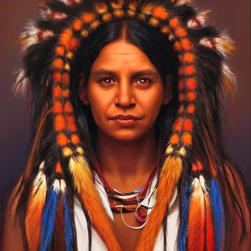 Prompt: portrait of an aboriginal australian woman ( 3 5 ) from australia in 2 0 2 1, an oil painting by ross tran and thomas kincade
