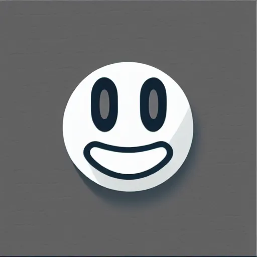Image similar to grey smiley icon, white background, 2 d, high detailed