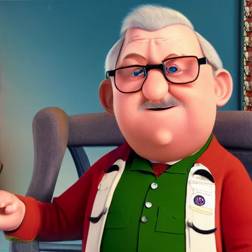 Image similar to hyperrealistic image of carl fredrickson from up