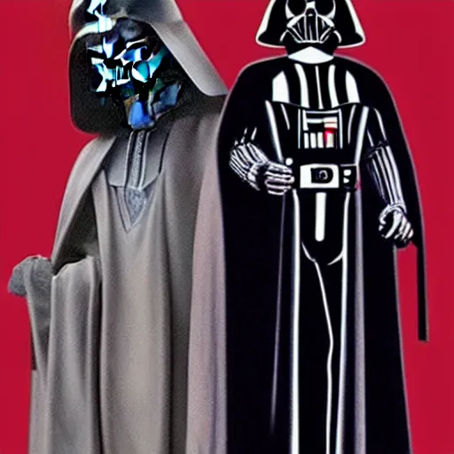 Prompt: darth vader ( left ) jesus ( right )