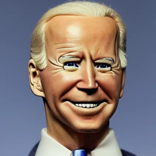 Image similar to joe biden as a doll, string puppet wires, puppet, puppet strings,