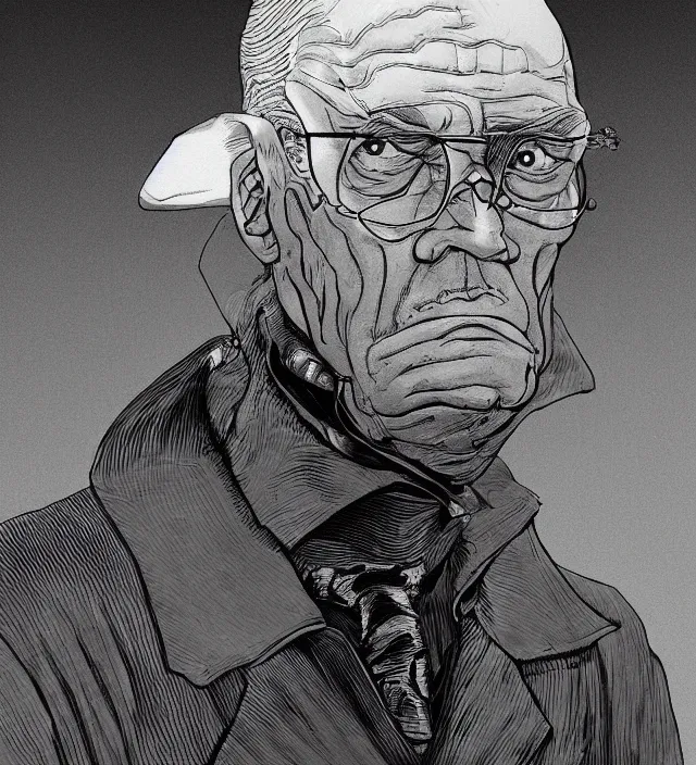 Image similar to a character portrait of senator armstrong in the style of jean giraud in the style of moebius trending on artstation deviantart pinterest detailed realistic hd 8 k high resolution