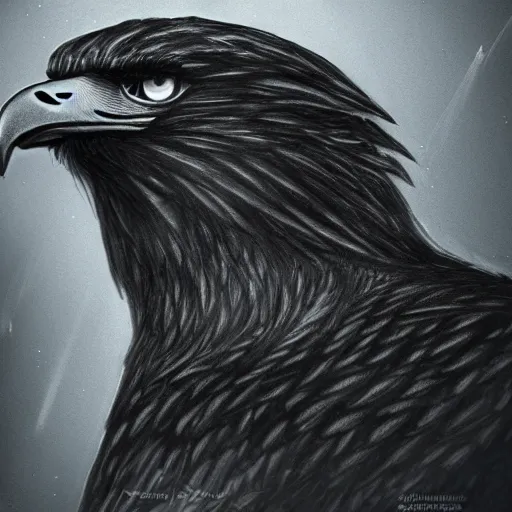 Image similar to A extremely high detail eagle wearing high detail night vision goggles, on a big church, sharp claws, cloudy, midnight, smoke, ultra high detail digital art, trending on Artstation