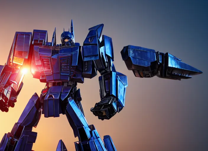 Prompt: optimus prime destroying a [ decepticon ], ultra realistic 4 k unreal engine very cinematic render with ray tracing bloom ambient occlusion strong reflections depth of field fog