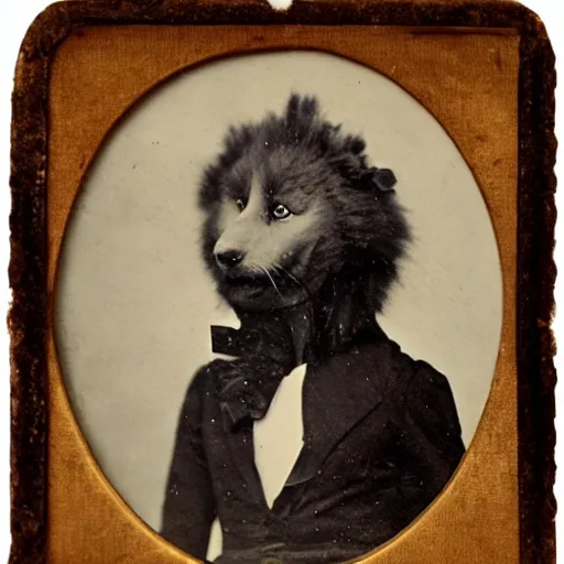 Image similar to a photograph of a furry from the early 1 9 th century