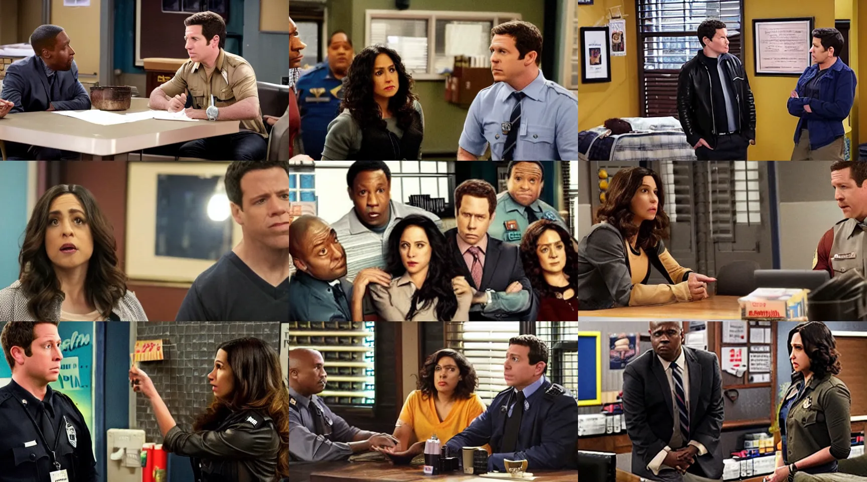 Prompt: a scene from brooklyn nine - nine