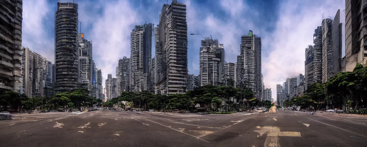 Prompt: avenida paulista, sao paulo, by makoto shinkai