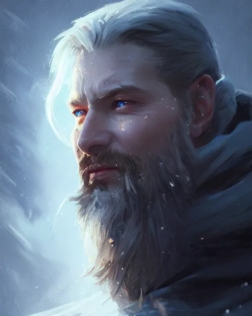 Image similar to epic portrait cinematic shot of a dnd ice wizard, fine details. night setting. realistic shaded lighting poster by craig mullism, artgerm, jeremy lipkin and michael garmash, unreal engine, radiant light, detailed and intricate environment, digital art, trending on art station,