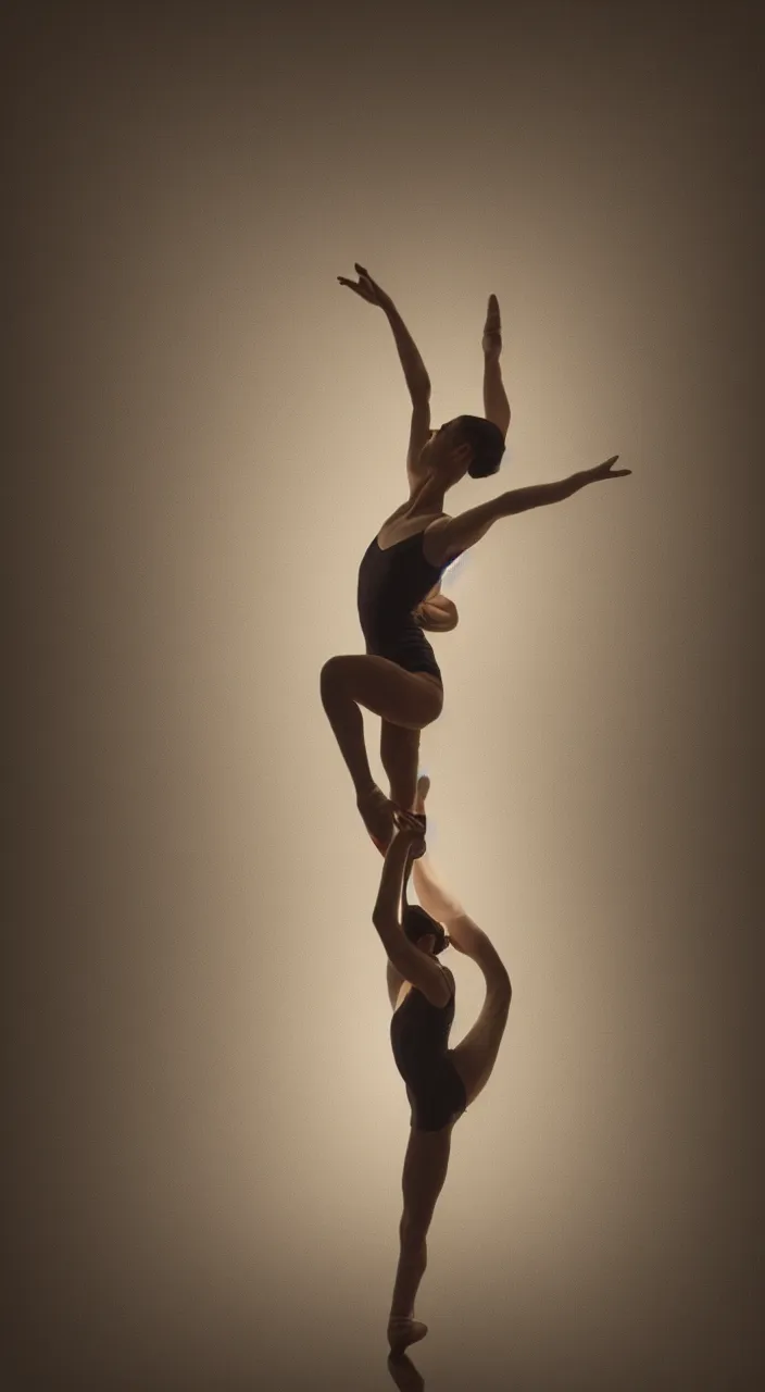 Prompt: a singular ballerina in a spotlight, posing, digital art