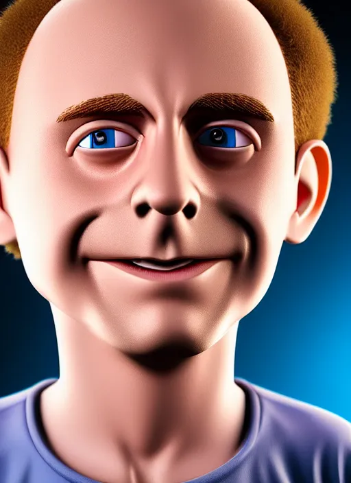 Image similar to young and happy morty from rick and morty closeup photograph dslr photorealistic, studio lighting, ektachrome, detailed, intricate, face detail