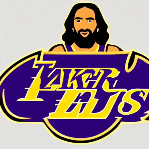Image similar to Logo of Jesus playing with the LA Lakers