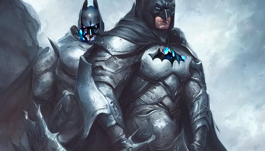 Prompt: Batman in the aesthetic of Elden ring, wearing armor, photorealistic, artgerm, WLOP, Ross Tran