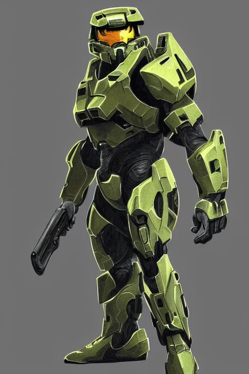 Image similar to a grunt from halo, highly detailed, digital art, sharp focus, trending on art station, anime art style