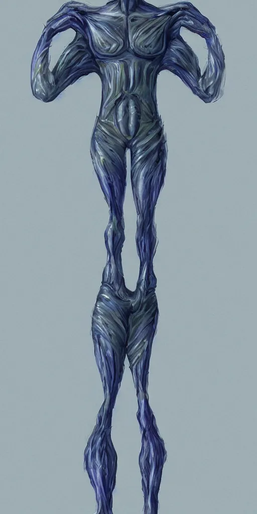 Prompt: full-body portrait of an alien creature made of crystal, scifi, science fiction, concept art, character design,