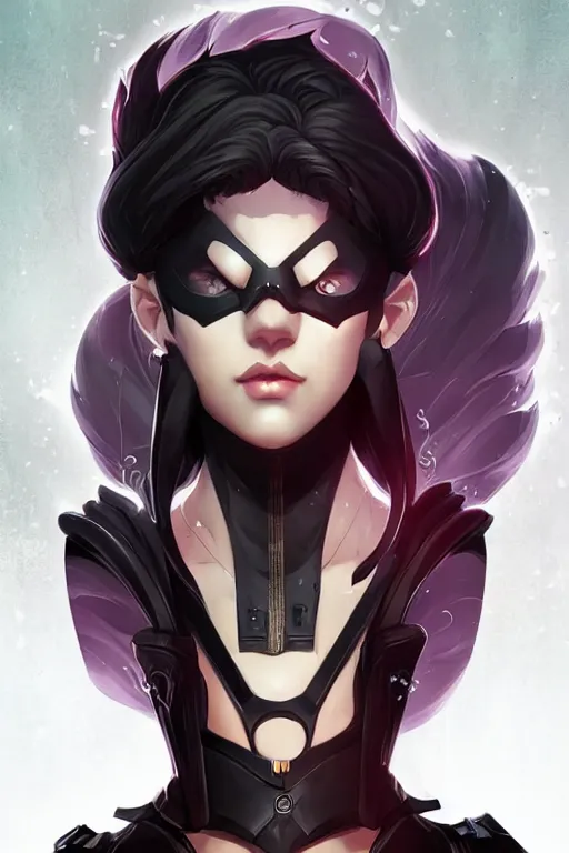 Image similar to evil hero malicious bane, heroine, beautiful, character concept, intricate complexity, in the style of artgerm and ilya kuvshinov, magic the gathering art