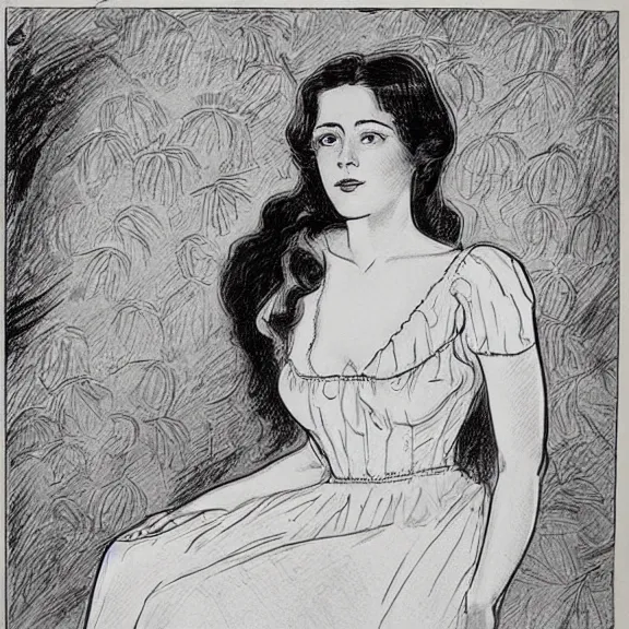 Image similar to a highly detailed portrait in the style of charles dana gibson and in the style of milo manara.