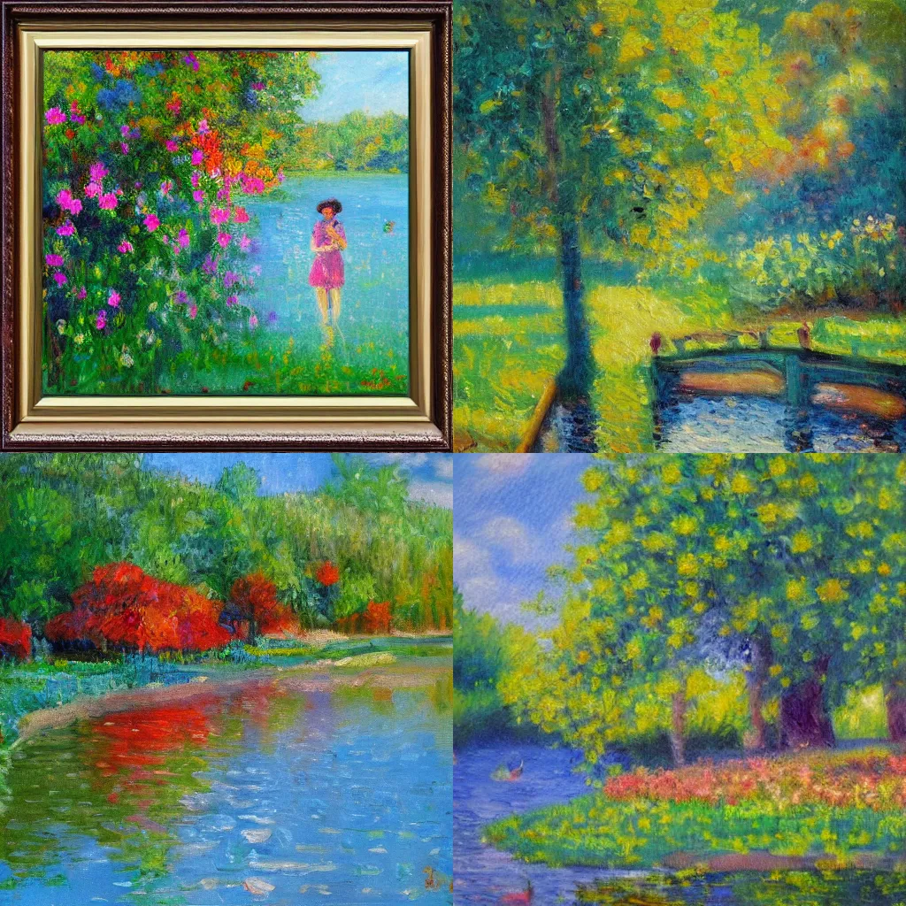 Prompt: Summertime, Impressionism, oil painting