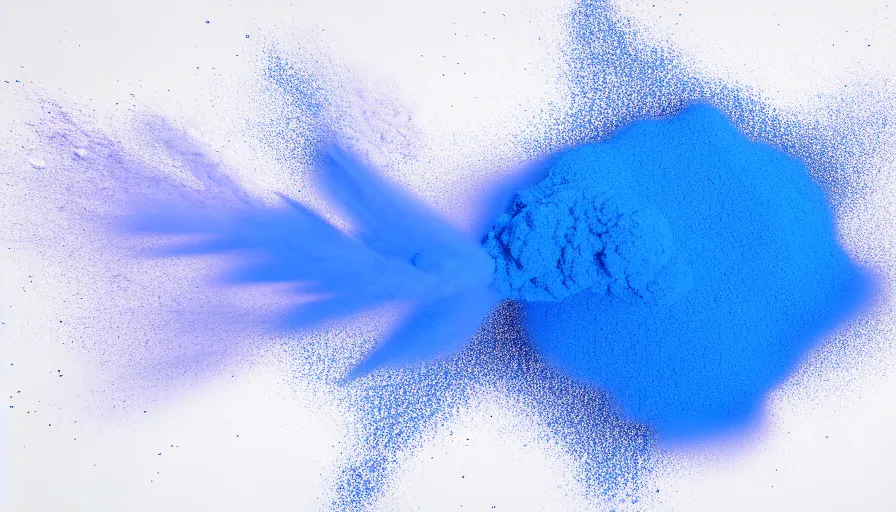 Prompt: extremely realistic color powder explosion on white floor, white background, 3 d, particles, sidefx, vfx