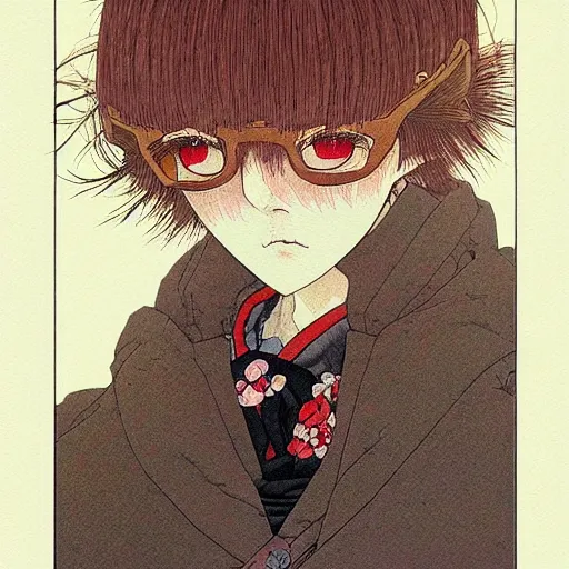 Image similar to prompt : mysterious portrait painted in miyazaki color style drawn by katsuhiro otomo and takato yamamoto, inspired by fables, china doll face, smooth face feature, intricate oil painting, high detail, sharp high detail, manga and anime 2 0 0 0