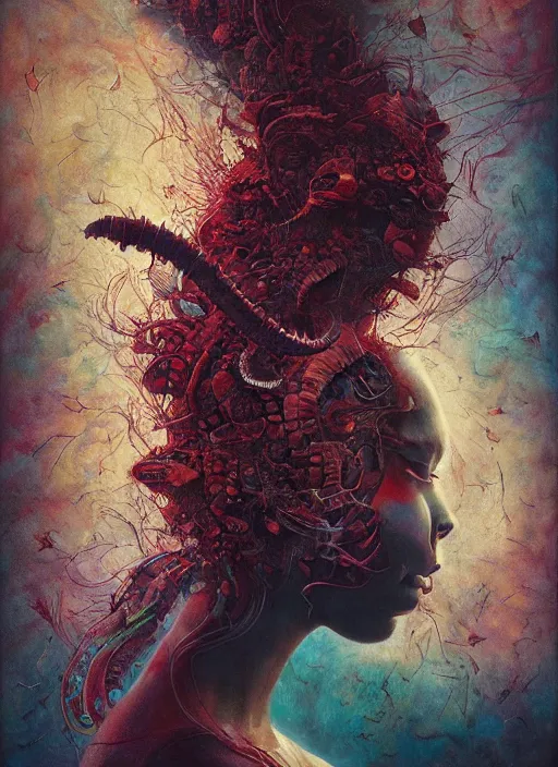 Prompt: the caterpillar, highly detailed, cinematic, 8 k, by megan duncanson, benjamin lacombe, adrian borda, stanley artgermm, tom bagshaw, craig mullins, carne griffiths, ayami kojima, beksinski, giger, trending on deviantart, hyper detailed, horror, full of colour