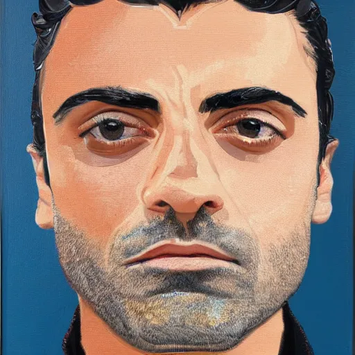 Image similar to oscar isaac portrait by stephanie rew, gold leaf on panel, decorative art, 8 k