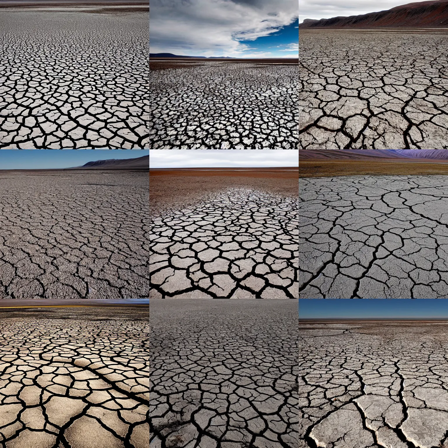 Prompt: a dried up riverbed in the arctic, during a drought