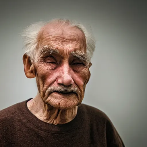 Image similar to old man with red eyes