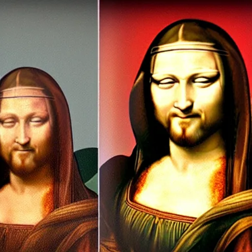 Image similar to jesus monalisa smile transformation