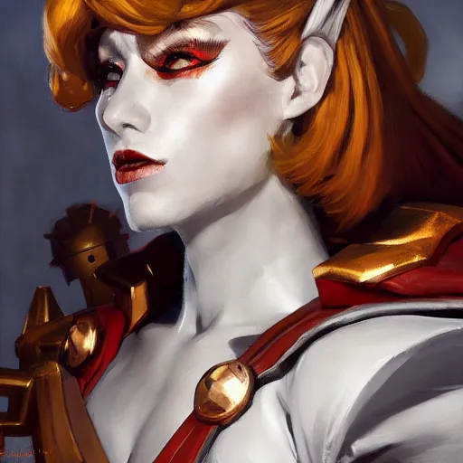 Image similar to greg manchess portrait painting of armored alice from alice in wonderland as overwatch character, medium shot, asymmetrical, profile picture, organic painting, sunny day, matte painting, bold shapes, hard edges, street art, trending on artstation, by huang guangjian, gil elvgren, ruan jia, randy vargas, greg rutkowski