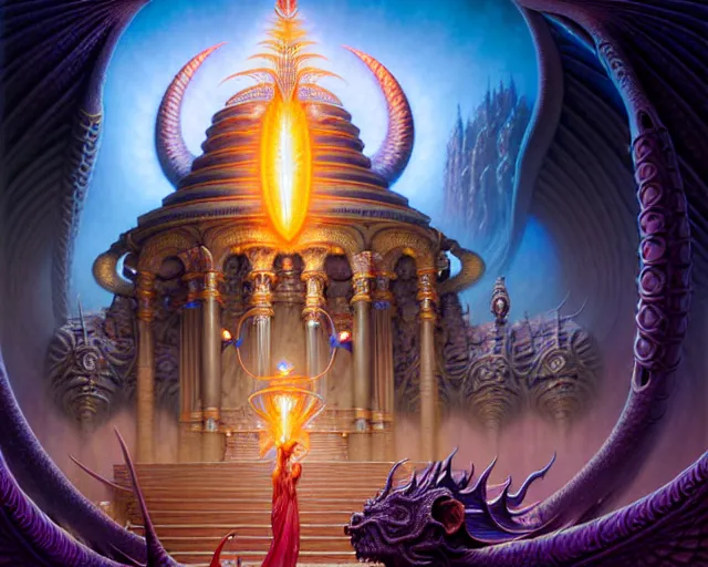 Image similar to the temple of enlightenment, fantasy character portrait made of fractals facing each other, ultra realistic, wide angle, intricate details, the fifth element artifacts, highly detailed by peter mohrbacher, hajime sorayama, wayne barlowe, boris vallejo, aaron horkey, gaston bussiere, craig mullins