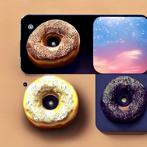 Prompt: a realistic iphone like a donut, photorealistic, ultra detailed, intricate