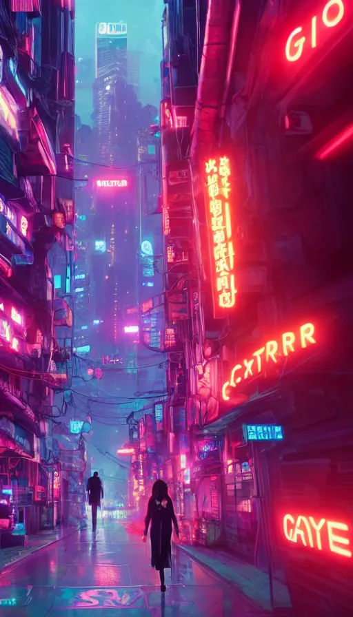 Image similar to dianne doan, girl, altered carbon, highly detailed surreal neon big in japan vfx portrait of a android, stephen bliss, unreal engine, greg rutkowski, loish, rhads, beeple, makoto shinkai and lois van baarle, ilya kuvshinov, rossdraws, tom bagshaw, global illumination, detailed and intricate environment