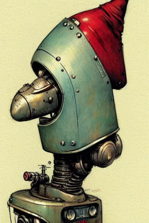 Prompt: (((((1950s retro robot knome. muted colors.))))) by Jean-Baptiste Monge !!!!!!!!!!!!!!!!!!!!!!!!!!!!!!