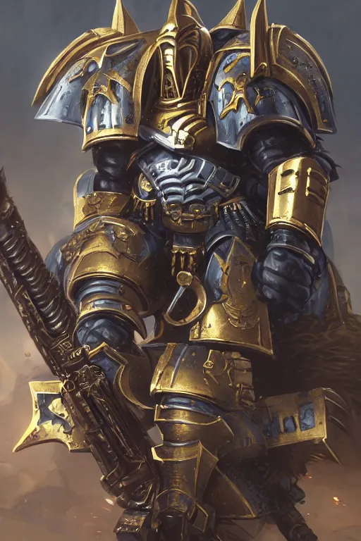 Image similar to armor portrait heros warhammer 4 0 k horus heresy fanart - the primarchs emperor by johannes helgeson animated with vfx concept artist & illustrator global illumination ray tracing hdr fanart arstation zbrush central hardmesh 8 k octane renderer comics stylized