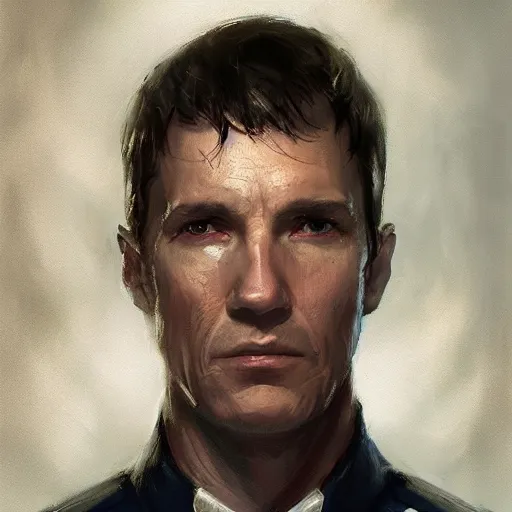 Image similar to portrait of a man by greg rutkowski, british features, straight jaw, short black hair, star wars expanded universe, he is about 6 0 years old, wearing uniform of the galactic alliance navy, highly detailed portrait, digital painting, artstation, concept art, smooth, sharp foccus ilustration, artstation hq