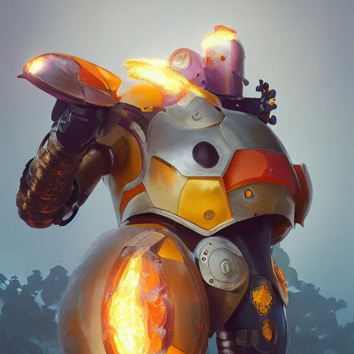 Image similar to portrait of armor made of french toast, pixar, pokemon, volumetric lighting, dynamic composition, art by sachin teng and sergey kolesov and ruan jia and heng z, fantasy, hyper detailed, ultra realistic, sharp focus, wildlife photography, national geographic, octane render, concept art