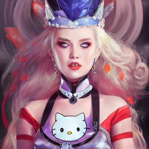 Harley Queen as a Hello Kitty, by Stanley Artgerm Lau