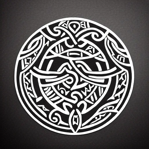 Prompt: maori tattoo pattern logo design