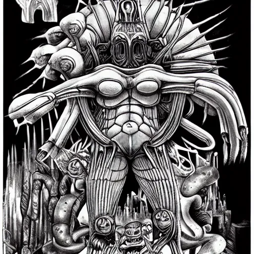 Image similar to H.R Giger seinen manga ☕🍩🌞!!!!