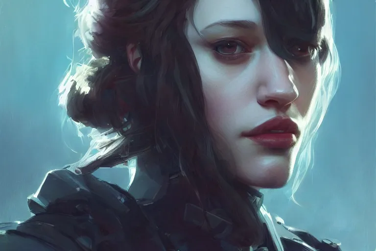 Prompt: A portrait of a Kat Dennings as a Quiet from Metal Gear by Ruan Jia and Mandy Jurgens and Artgerm and william-adolphe bouguerea, highly detailed, trending on artstation, award winning, H 768