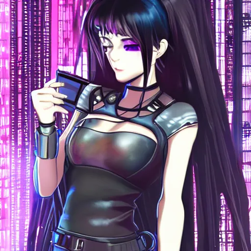 Image similar to cyberpunk anime girl