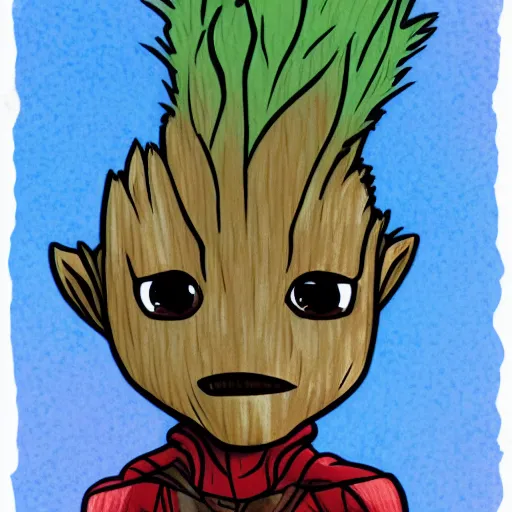 Prompt: Baby Groot, in the style of Dr. Seuss