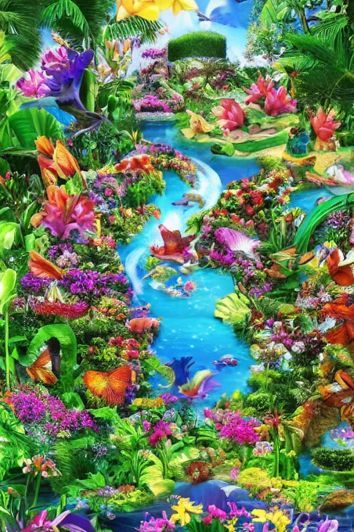 Image similar to paradise garden