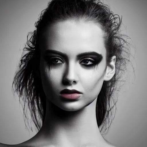 Image similar to Photo of a model,hands,bold, self confidence, cinematic, light makeup focus
